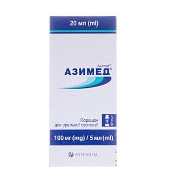 Азимед порошок д/ор. сусп. 100 мг/5 мл по 20 мл (400 мг) у флак.