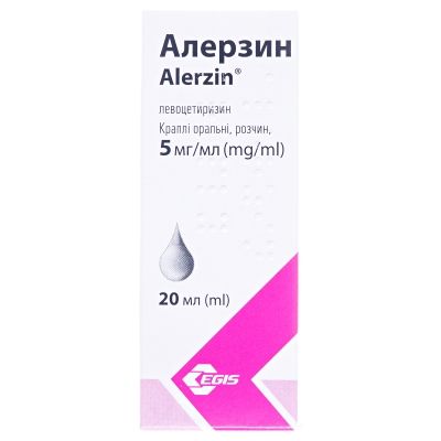 Алерзин краплі ор., р-н 5 мг/мл по 20 мл у флак.- крап.