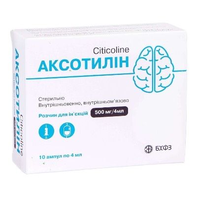 Аксотилін розчин д/ін. 500 мг/4 мл по 4 мл №10 в амп.